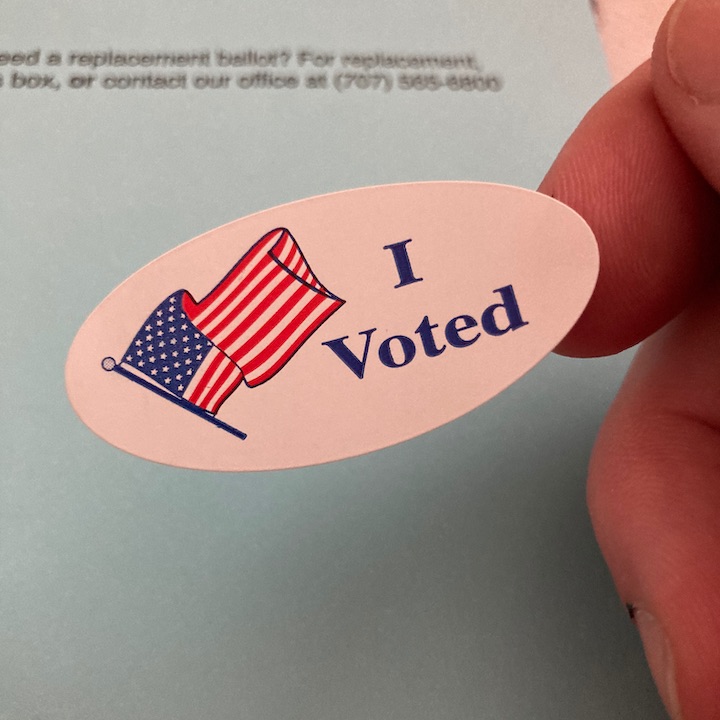 an 'I Voted' sticker